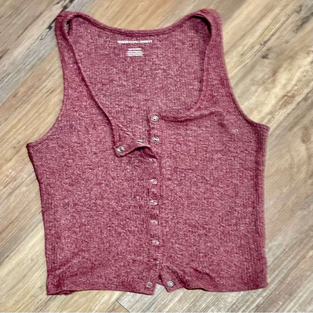 AE Plush Snap Front Henley Tank Top size XS